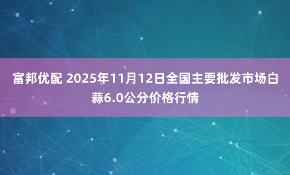 富邦优配 2025年11月12日全国主要批发市场白蒜6.0公分价格行情