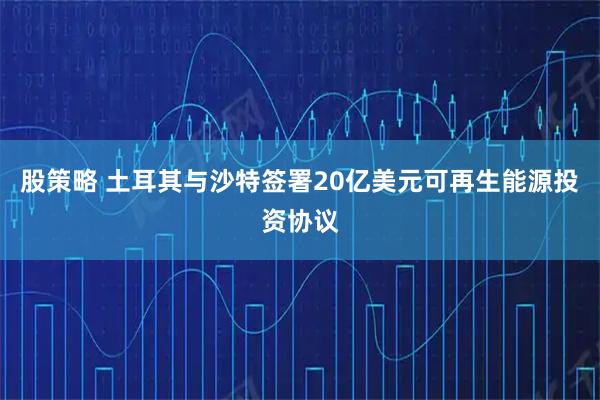 股策略 土耳其与沙特签署20亿美元可再生能源投资协议